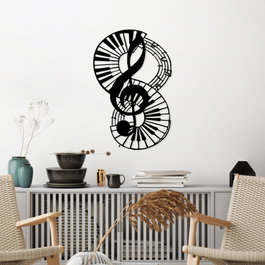 Wallity Musical 4 Escultura de pared de metal negra